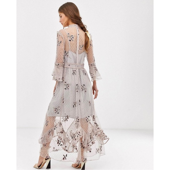We Are Kindred Dresses & Skirts - NWT We Are Kindred Maryjane Lilac Pink Sheer Floral Embroidered Maxi Dress sz 6